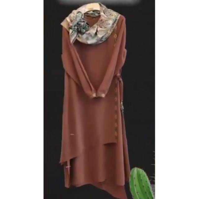 Hikmat B4646 Abaya Brown ORIGINAL,  Hikmat muslimah syar'i