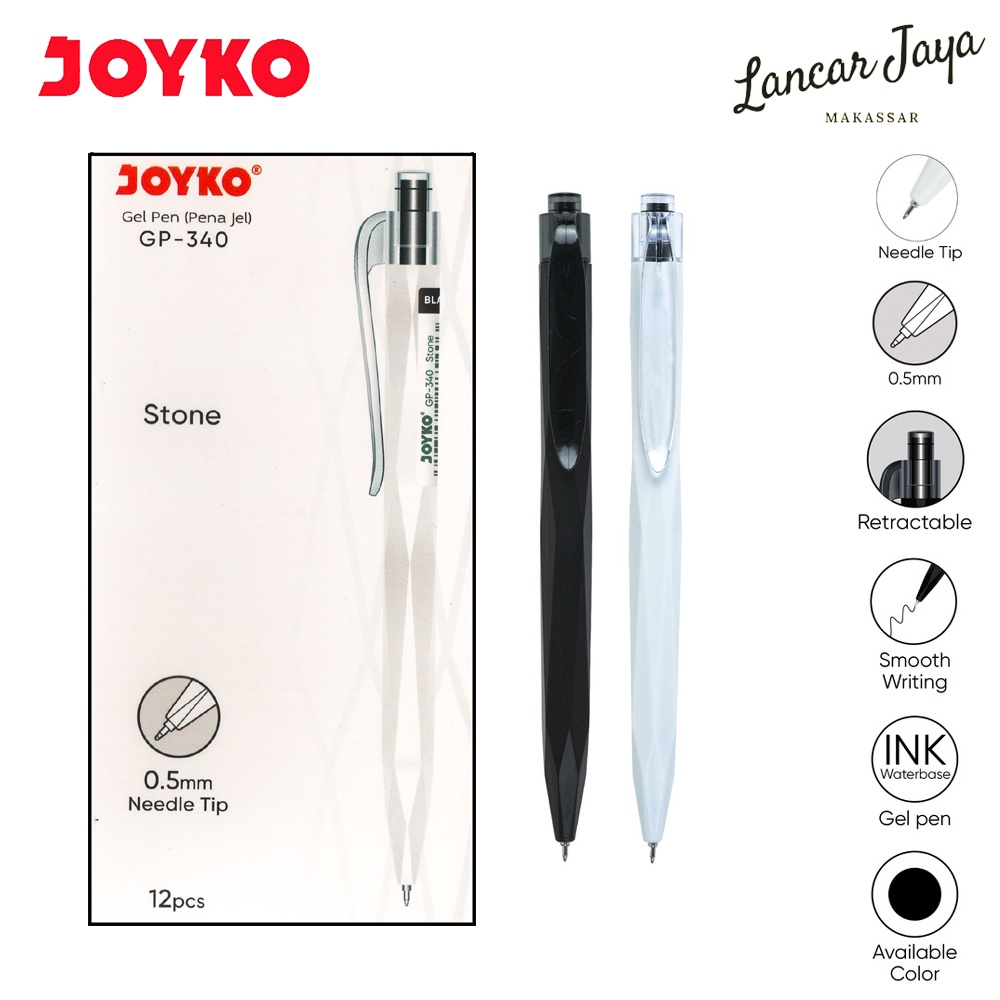 

[1 LSN / 12 PCS ] Gel Pen Pulpen Pena Jel Joyko GP-340 Stone 0.5 mm
