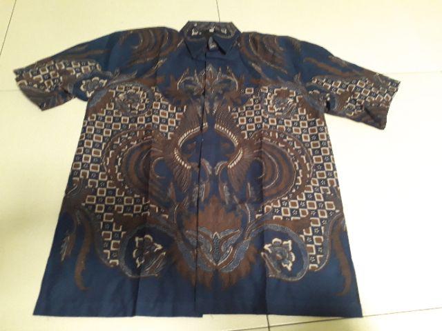 Japunta Blue Kemeja Batik Pria Full Furing Katun Primisima Batik Solo Batik Warna Navy Dongker
