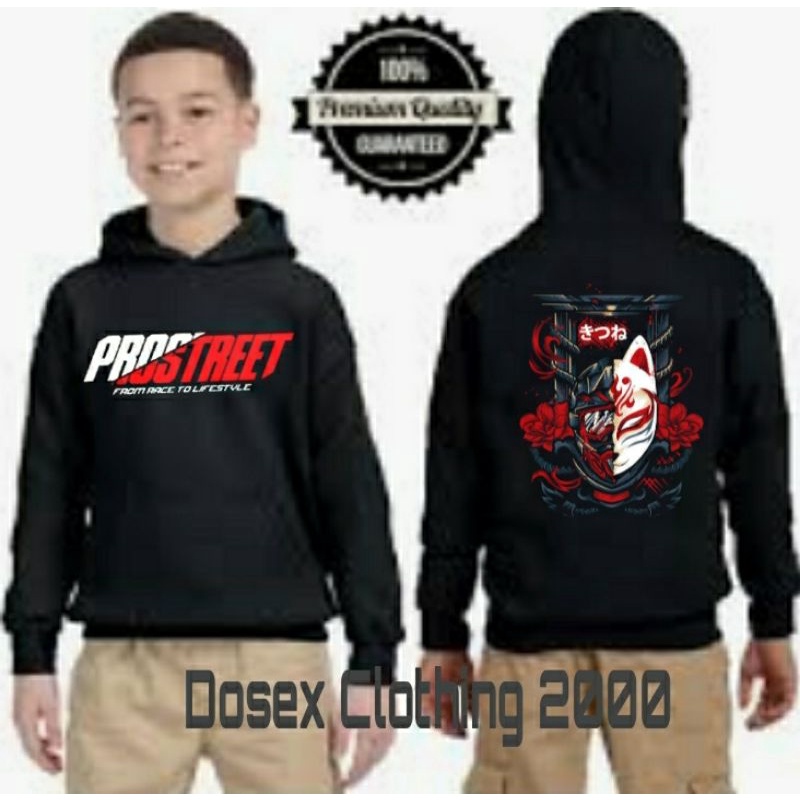 Hoodie Prostreet Kitsune Anak Laki laki Usia 3_10 Tahun