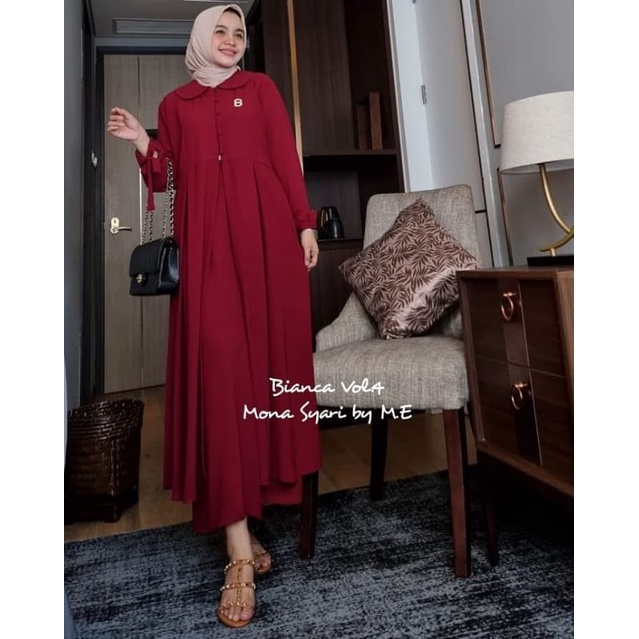gamis maxy dress bianca set mona syari