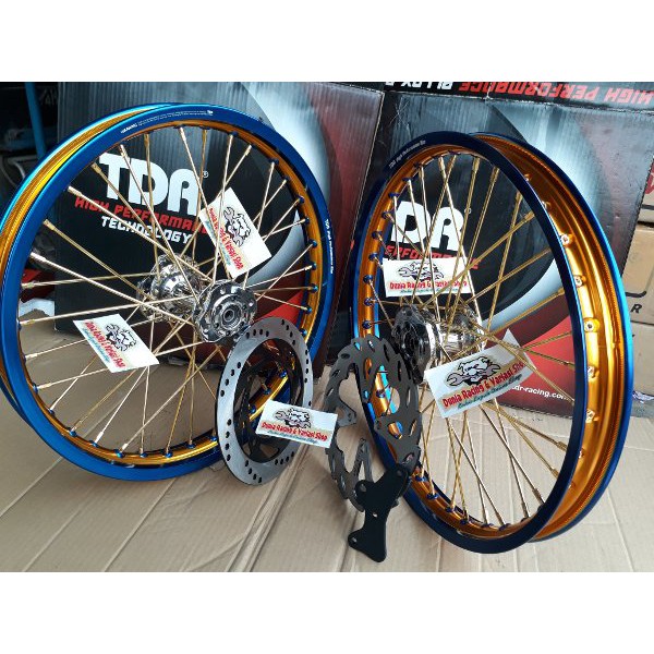 BRILIANT Velg Ninja R-Ninja RR velg TDR 2tone Tromol Becak depan belakang paket set plus Cakram