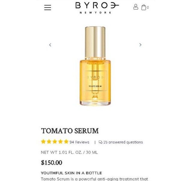 byroe new york tomato serum