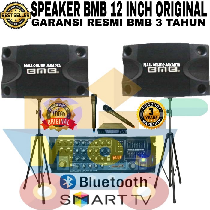 Paket karaoke speaker BMB 12 inch ld 1000b sound system original