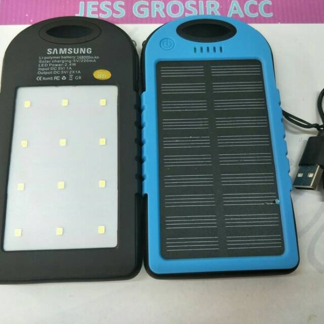 Powerbank Powercore Power Bank Samsung Solar Cell Led 12 Light 10000 Mah Shopee Indonesia