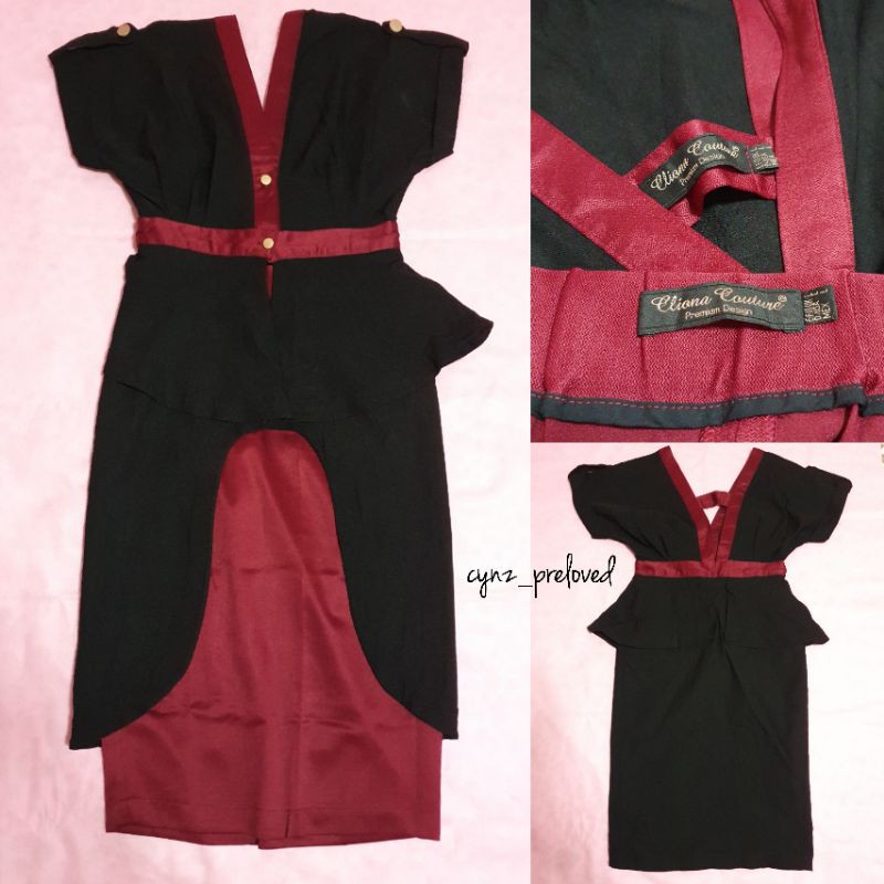 preloved cliona couture set top + skirt