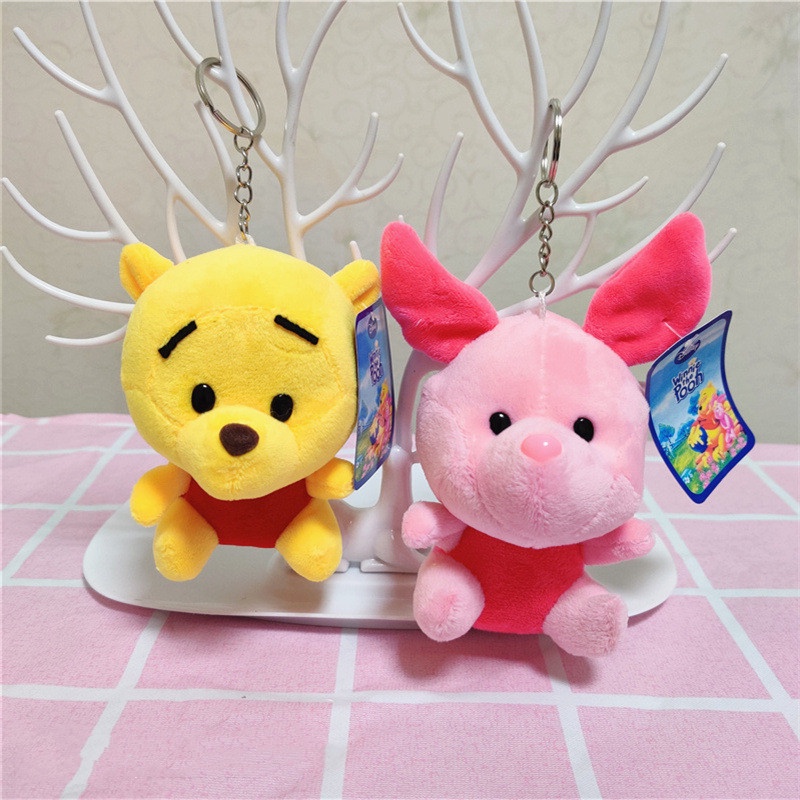 Gantungan Kunci Boneka Winnie the Pooh Eeyore Tigger Piglet Bahan Plush Ukuran 10CM