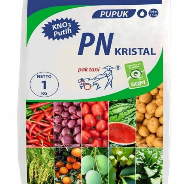 PN ( POTASIUM NITRAT ) CRYSTAL/ KN 003 PUTIH REPACKING 1 KG MERK PQK TANI