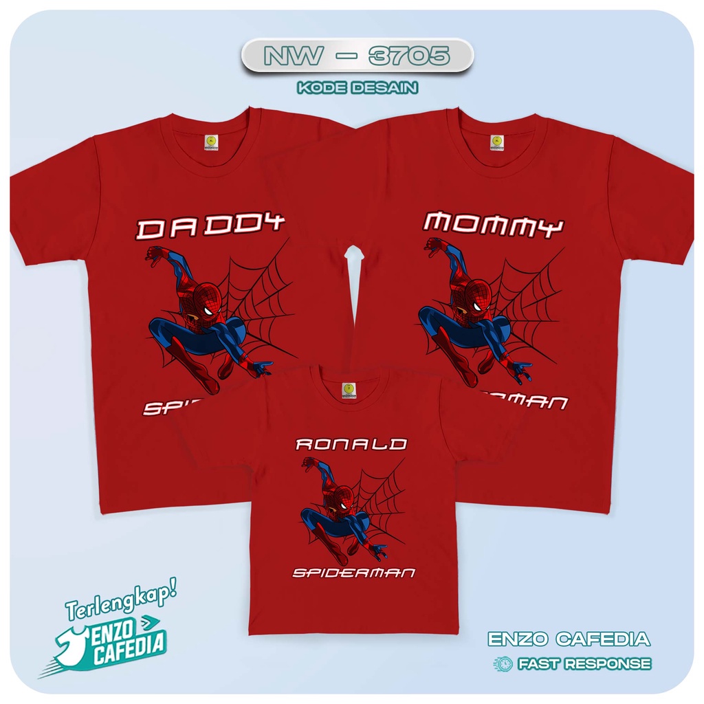 Harga Paket Lebih Hemat | Jual Baju Couple Keluarga | Kaos Family Ultah Anak | Kaos Tema Spiderman N