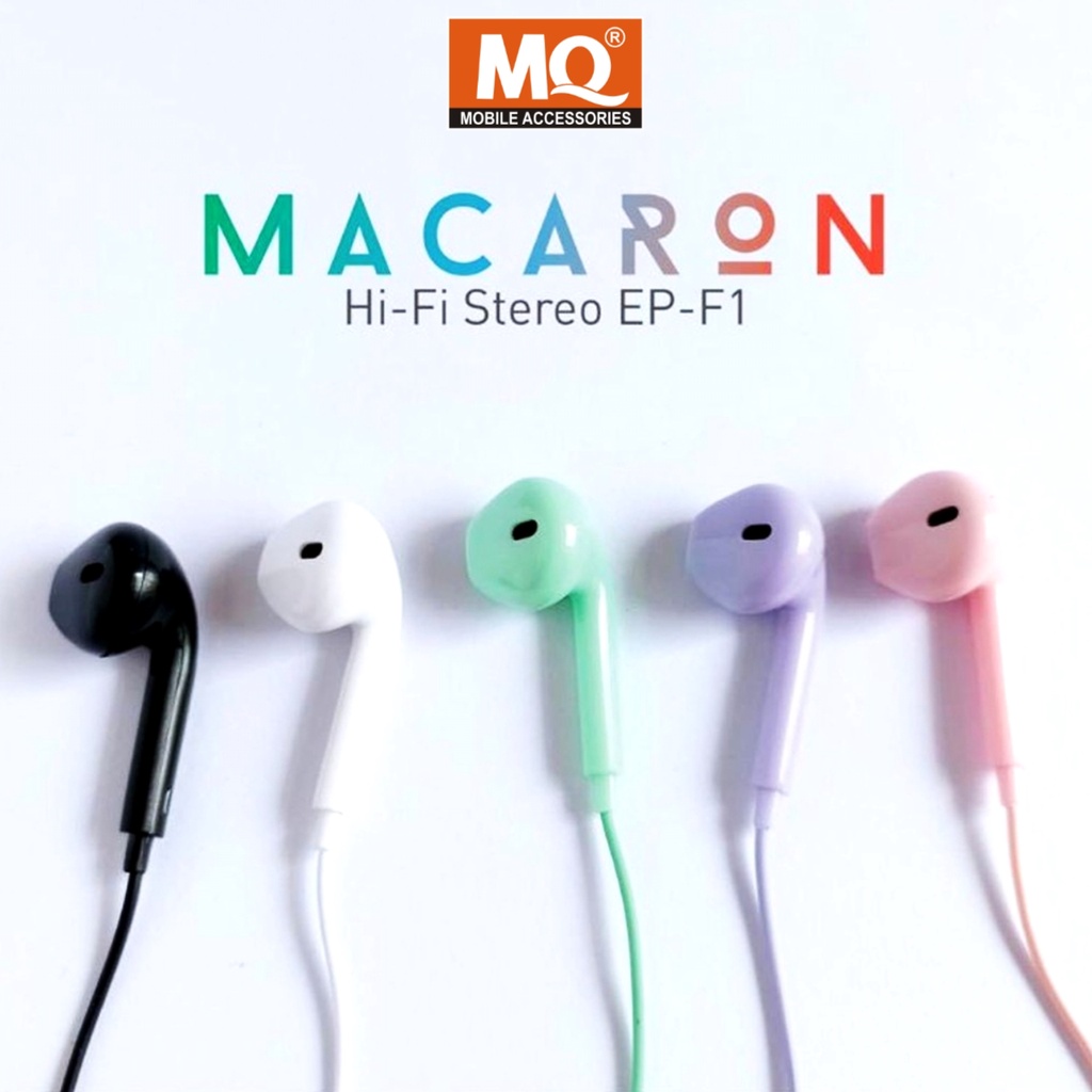 MQ Handsfree Earphone Macaron Hi Fi Stereo Suround Sound Premium Quality U-19 GLOSSY