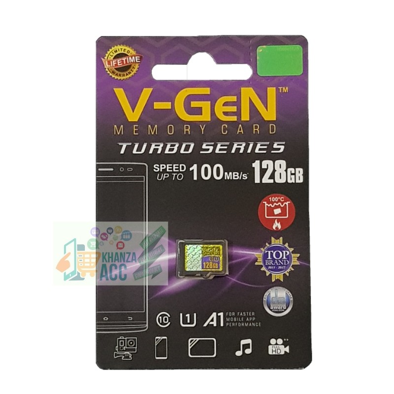 KHANZAACC VGEN 128GB Memory Hp Micro SD Class 10 Turbo Series