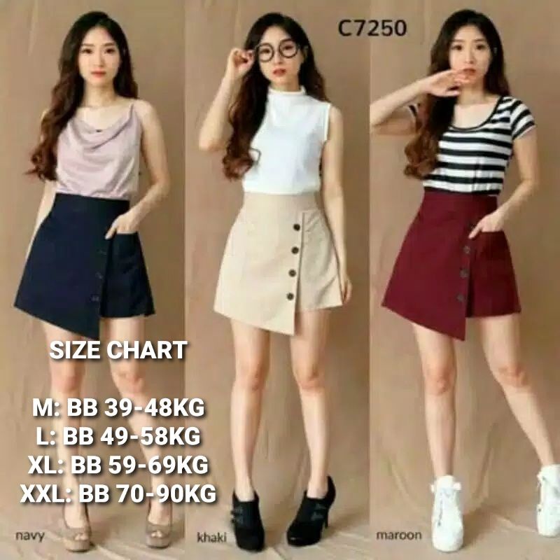 Rok korean mini skirt polos/rok celana pendek model korean style