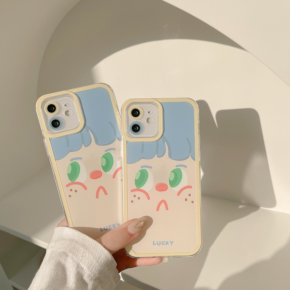 IPHONE Iphone7 8 PLUS X XR XS 11 12 13 14 MINI PRO MAX SE 2020 Wajah Kartun Belakang Kamera Lensa Pelindung Case