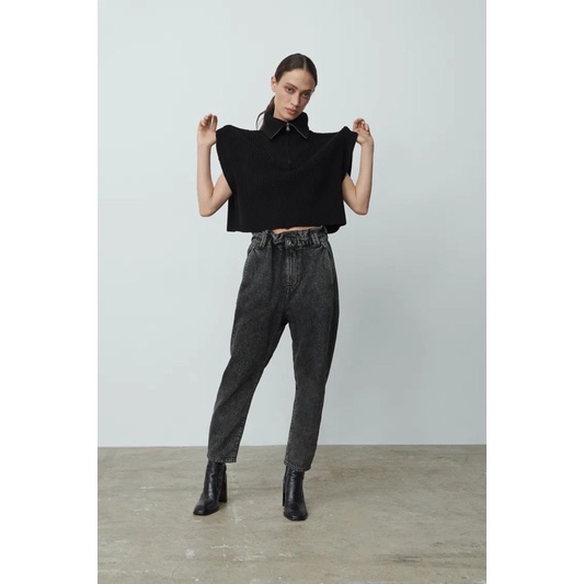 [ZARA] Baggy Paperbag Jeans