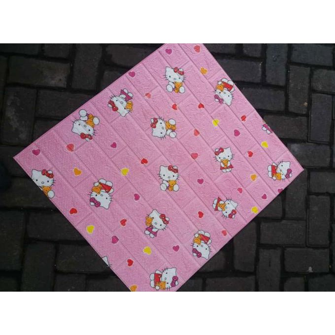 Promo Bulan Ini Wallpaper Dinding 3D Bata 70 X 77 Cm Brick Foam Doraemon Hello Kitty - Hello Kity