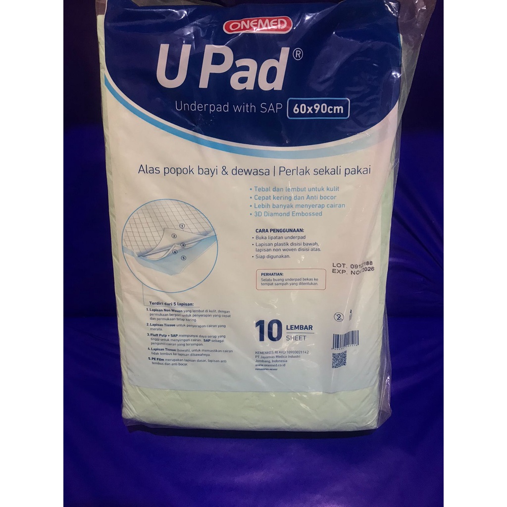 UNDERPAD UPAD ONEMED (PERLAK ALAS POPOK 60x90cm