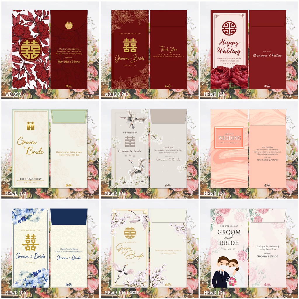 

Custom Angpao Wedding | Angpao Sangjit | Amplop Uang Seserahan | Angpao Kondangan (MPWD Collection 012)