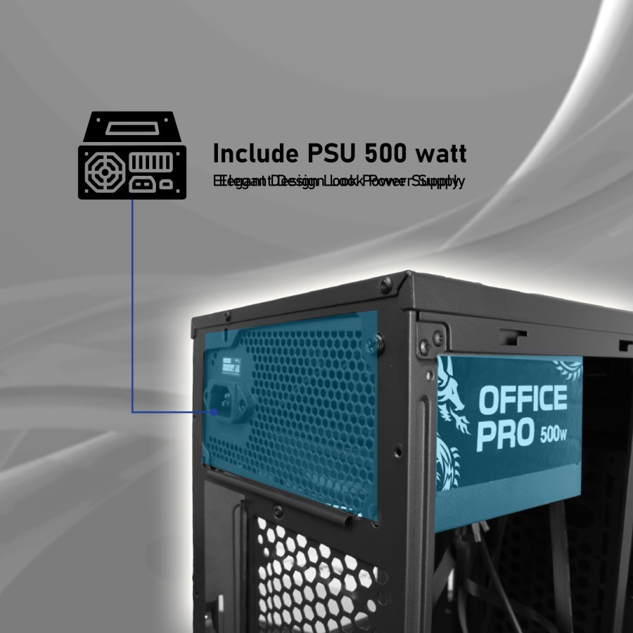 Casing Komputer Vurrion Office Pro KR-21 Include PSU 500WATT / Casing PC Vurrion KR21