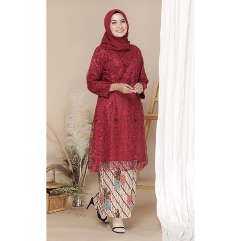 ATASAN KEBAYA MODERN TUNIK TULLE TULE TILE Ld120 jumbo KEBAYA LILAC WARDAH MINT WISUDA LAMARAN ROSGOLD ABU seragaman pager ayunda