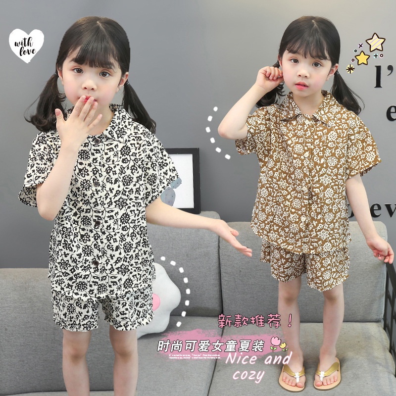 [Cocobaby Jakarta] Pakaian Kemeja Anak Perempuan Anak Gadis Motif Bunga Bunga Terbaru Lucu Cantik