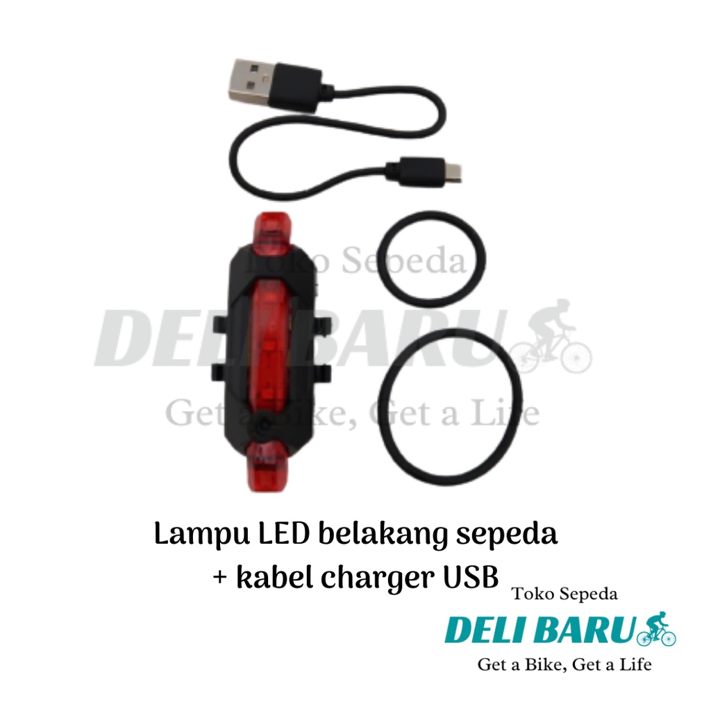 Lampu belakang LED sepeda USB bisa di cas rechargeable