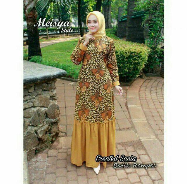 Gamis Batik Rempel Ready Jumbo Ld 120cm