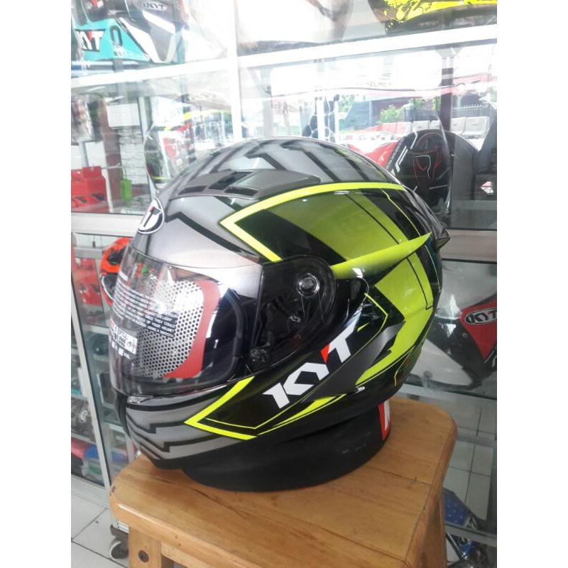 Helm Full Face KYT FALCON 2 ARMOUR YELLOW FLOU