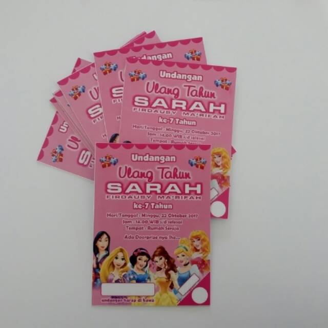 

Mini postcard undangan ultah