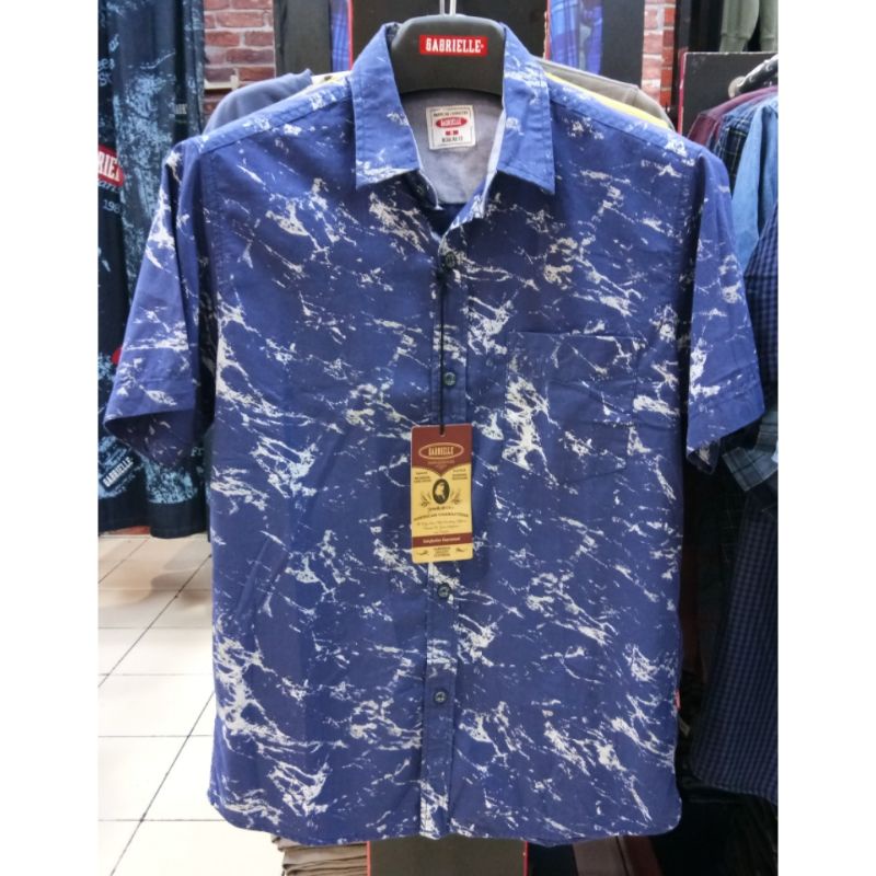 Gabrielle jeans original mens WB03217FS kemeja pendek pria katun berkantong reguler