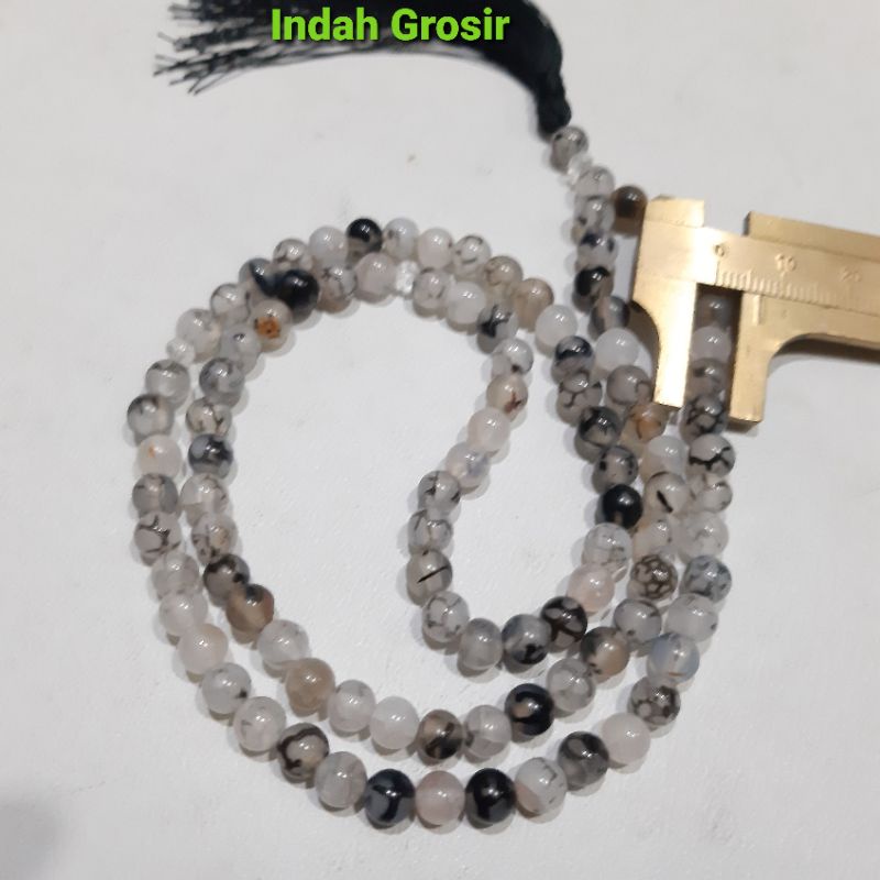 TASBIH BATU AKI SISIK NAGA 6MM 99BUTIR ORIGINAL
