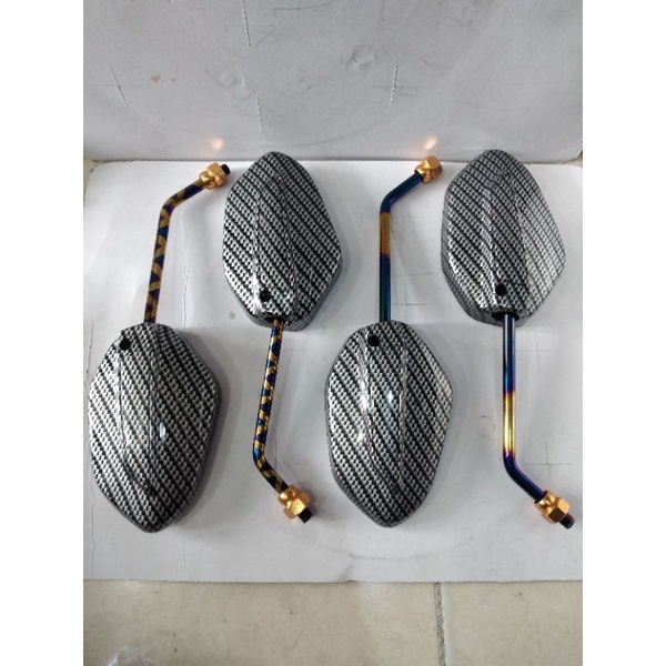 OBRAL Spion Sepion Sepeda Motor Model Megapro Karbon Tangkai Xxx/2tone Variasi Honda Universal