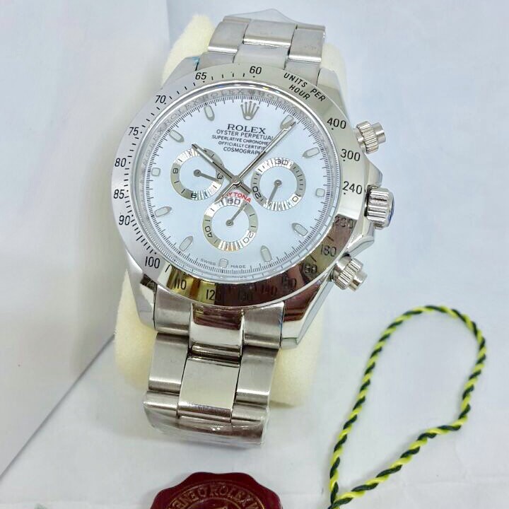 Rolex Daytona Cosmograph Super 4.3 cm Bergaransi Silver White