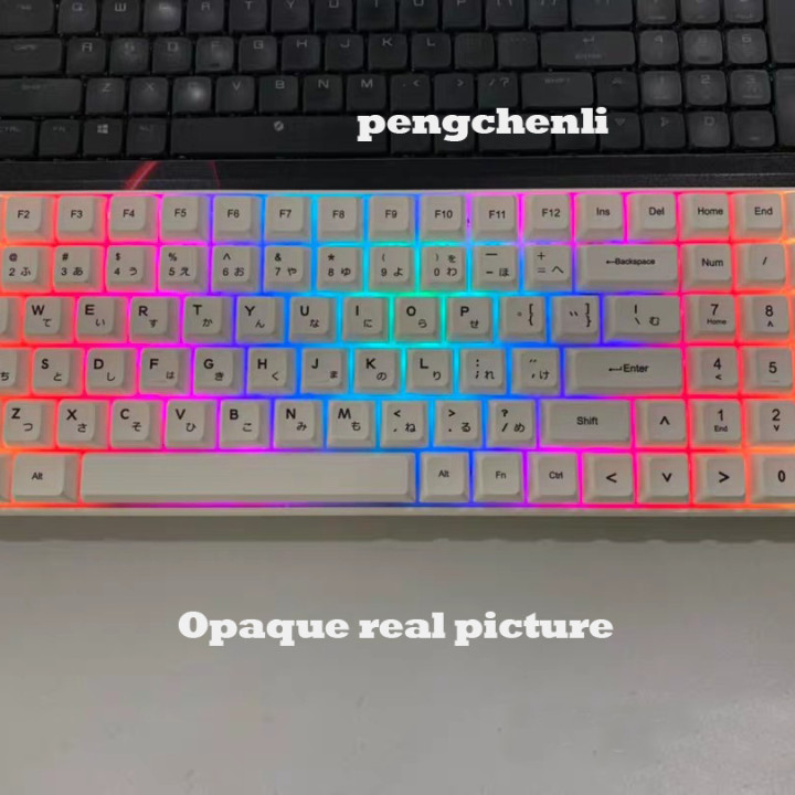 119 Tombol Hitam dan Putih Tombol Jepang Profil XDA PBT Proses Sublimasi Material Keyboard Mekanik untuk RK61 GK61 Set Sederhana dan Kecil dengan Tombol Tambahan