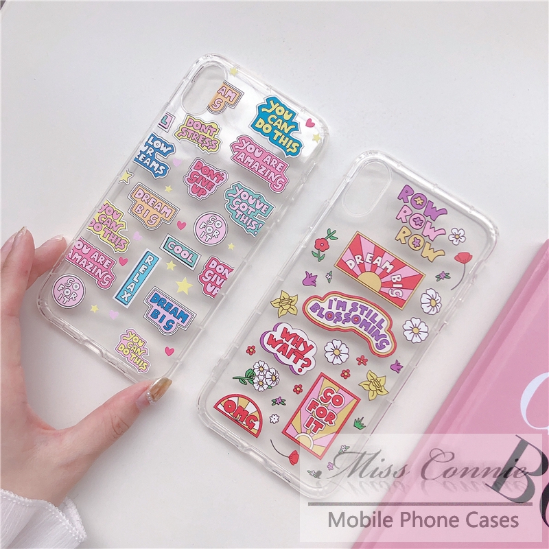 Case iPhone 11 Pro Max iPhone SE 2020 6s 6 7 8 Plus X XR XS Max Oppo A53 2020 Reno 4 A92 A11 A11K A52 A5 2020 A33 2020 A5s A3s F9 RealMe C15 C11 5S C3 INS Fashion Label Soft Airbag Cover CASETiFY missconnie-5