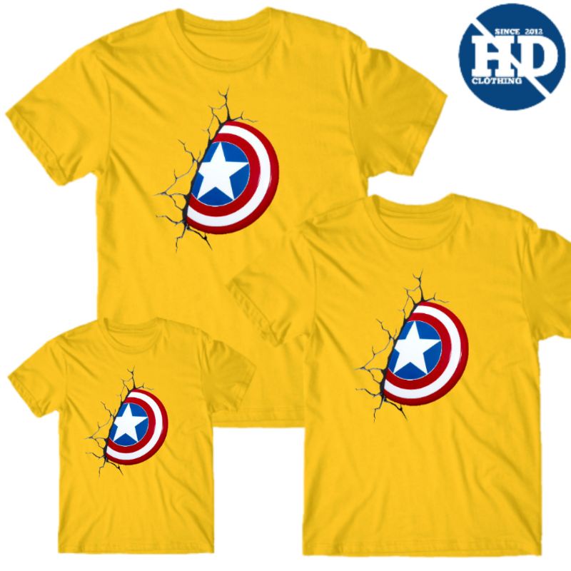 KAOS ANAK SUPERHERO CAPTAIN AMERICA ANAK DAN DEWASA - BAJU COUPLE KELUARGA