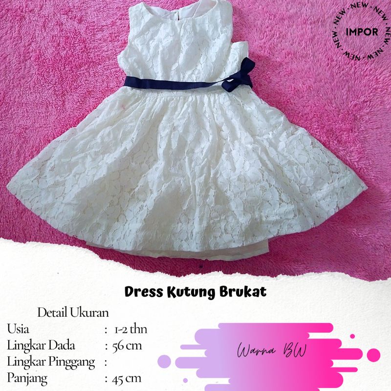 Dress Brokat List Navy