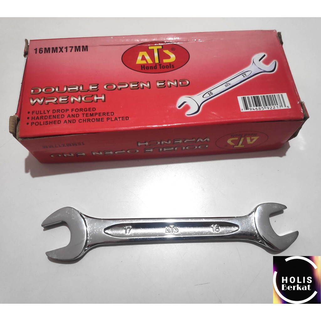 Kunci Ring Pas Double / Double Open Spanner 16 mm x 17 mm ATS