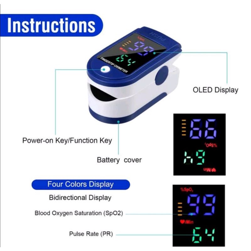 Fingertip pulse oxymeter LCD Colour P2000