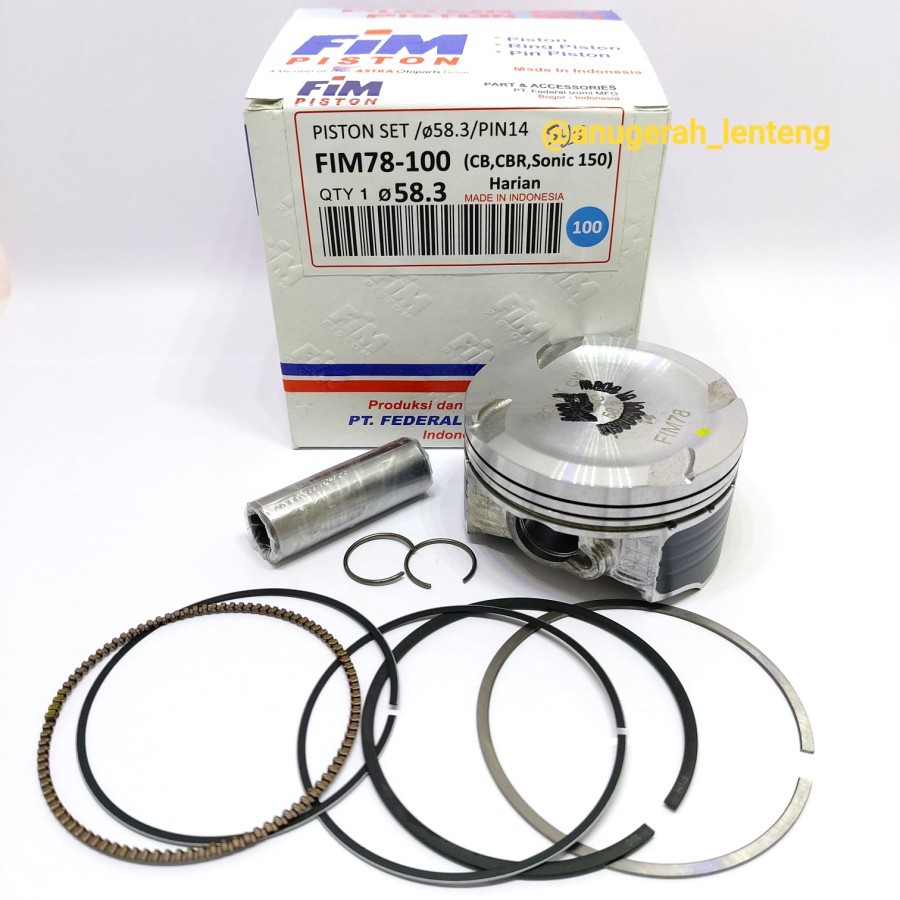 Piston Kit FIM 78 OS 100 58.3 CB 150 CBR 150 Sonic 150 New Supra GTR