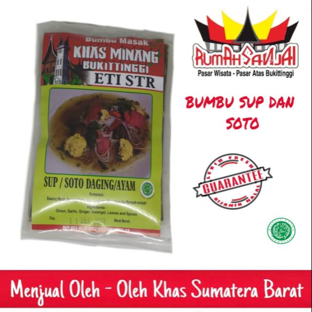 

Bumbu Sup atau Soto Khas Minang 250 gr Cap ETI STR