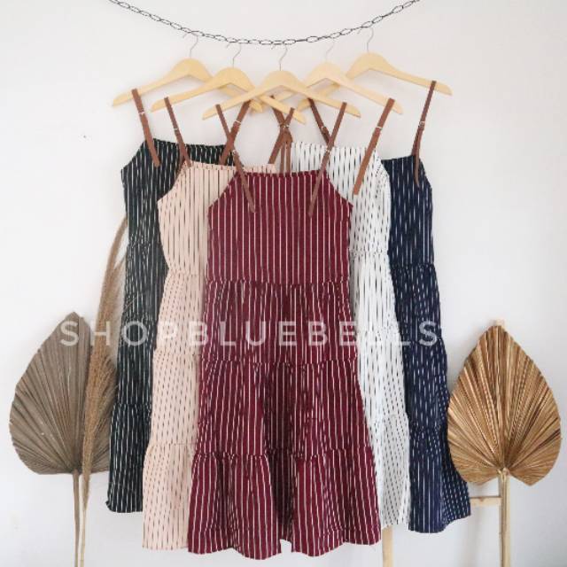 KEANY OVERALL - Overall Garis Bahan Wolfis Bahu Gesper