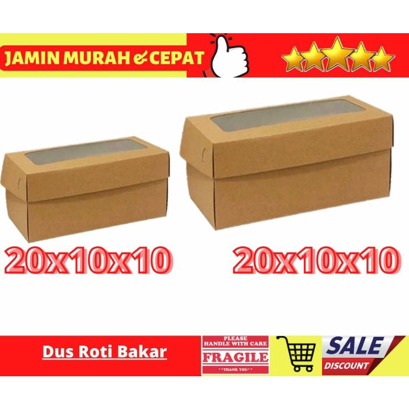 

DUS ROTI BAKAR/DUS20X10X10/DUS BROWNIES/DUS KUE/DUS KRAFT LAMINASI/BOX BROWNIES