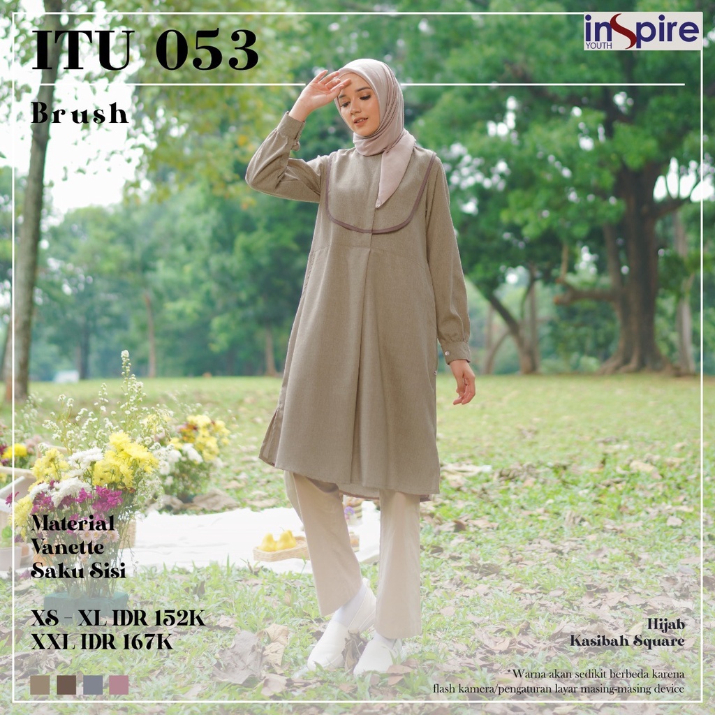 Inspire ITU 53 Atasan Tunik Wanita Panjang Casual Outfit Daily OOTD