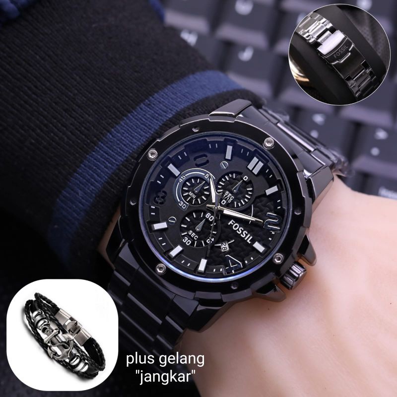 Jam Tangan Pria Chrono FOS105L Bonus Gelang Jangkar