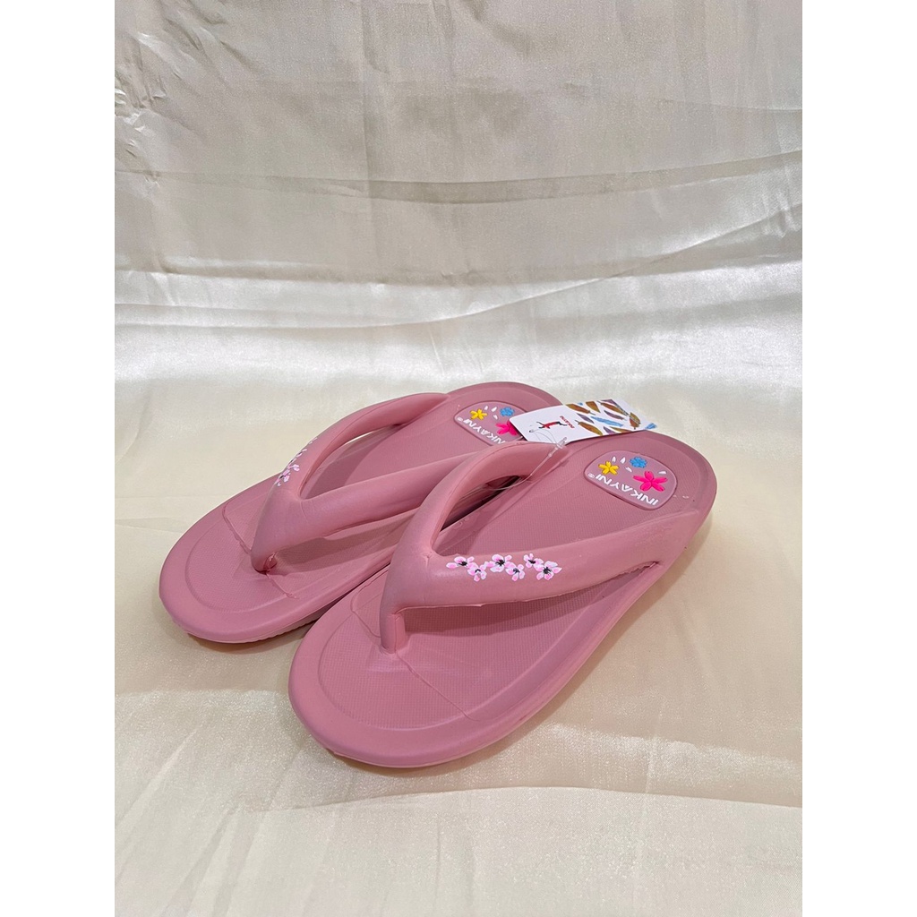 YK5019 Sandal Jepit Wanita Remaja Motif Bunga / Sandal Jepit Karet Merek Inkayni Ukuran 36-40