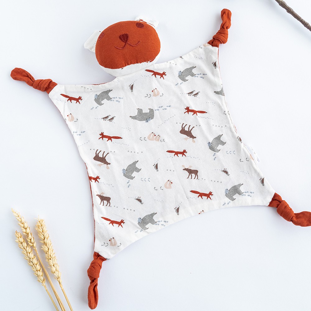 Don De Dieu Knit Cotton Polar Animals Print Baby Toy Comforter