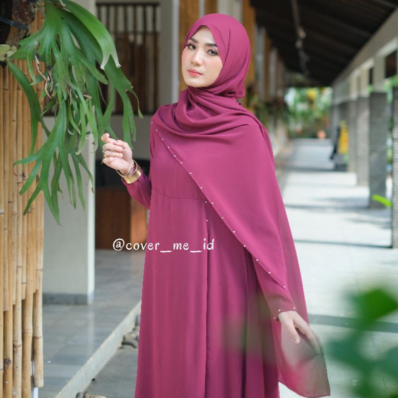 Medina Dress Fuschia by coverme - Gamis ceruty premium set hijab denaf.outfit