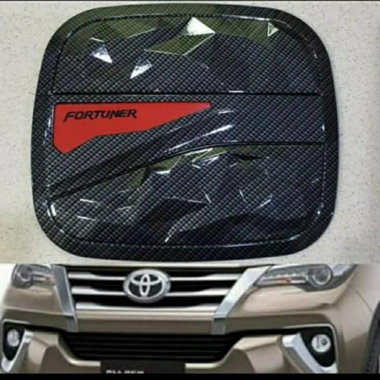 Tank Cover Tutup Bensin All New Fortuner Diamond Hitam Carbon