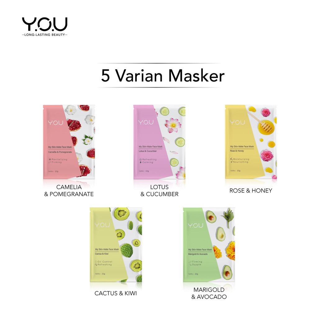 Official Distributor YOU My Skin-Mate Face Mask (harga satuan) Masker YOU Face Mask Masker Wajah