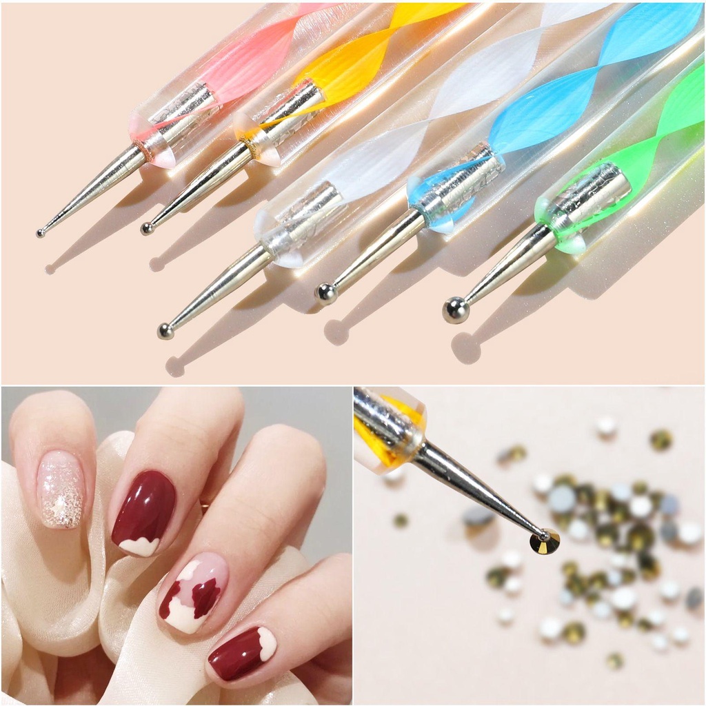 Solighter 1PC Nail Liner Painting Pen Acrylic Nail Art Brush Set Detailing Gambar